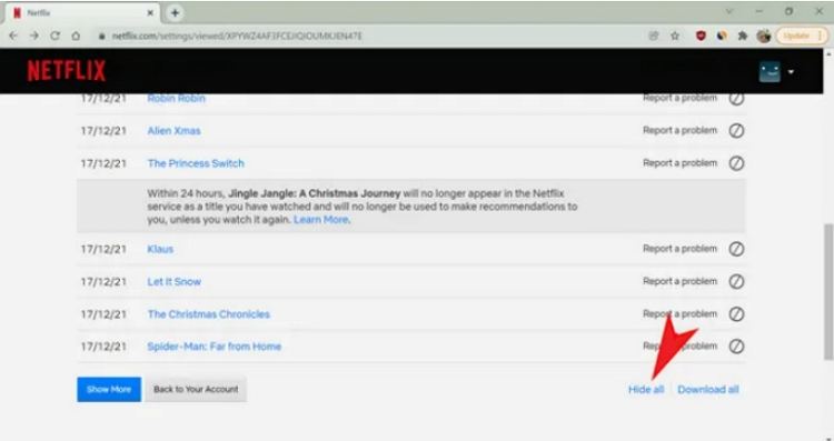 Netflixの履歴から削除する