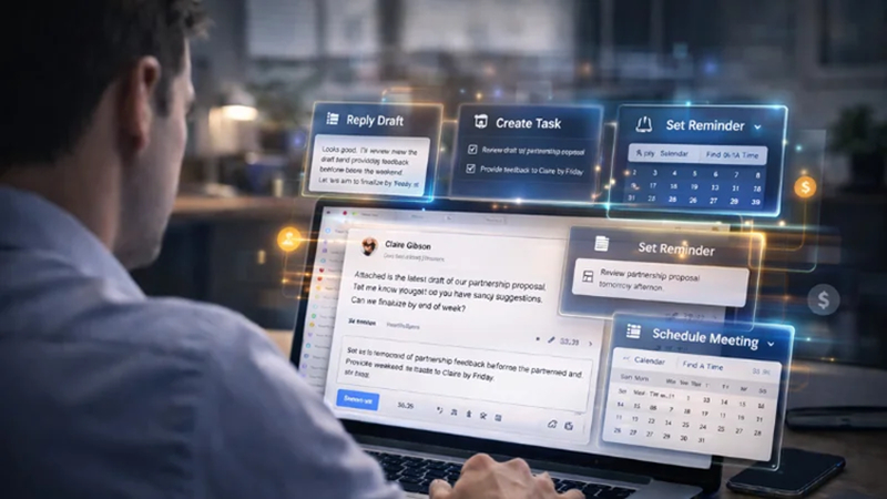 ai suggesting reply, task, reminder