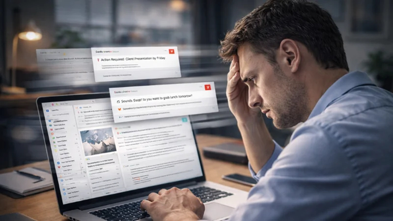 switching between emails mental overload