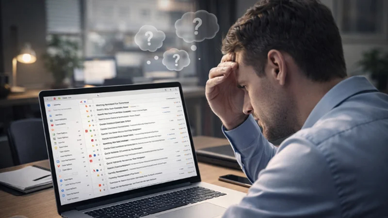 email inbox with no clear priority