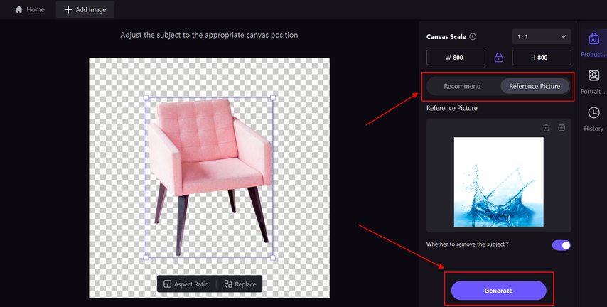 add pictures to generate background