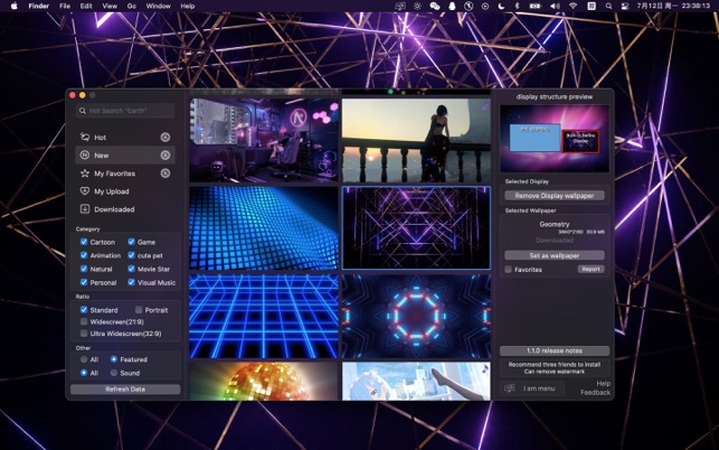 fond d'écran animé mac
