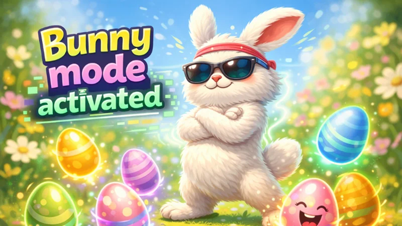 funny easter image bunny mode activated