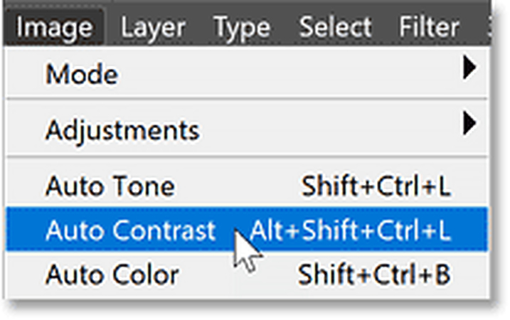 画像内メニュー選択オートコントラストフィルター