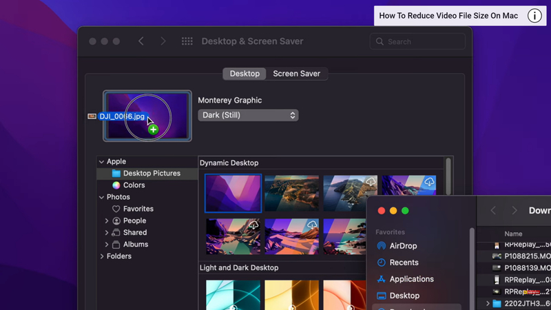 glisser-déposer l'image que vous souhaitez utiliser comme fond d'écran