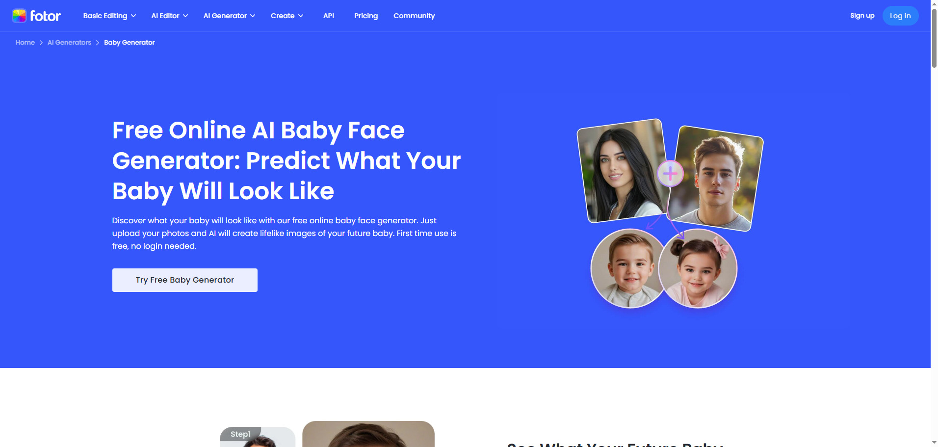 فلتر الطفل بالذكاء الاصطناعي في Fotor