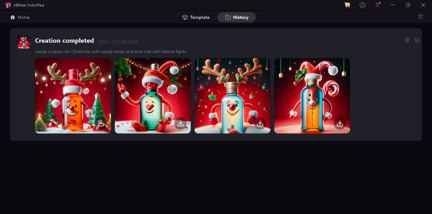 images AI de cliparts de Noël sur FotorPea