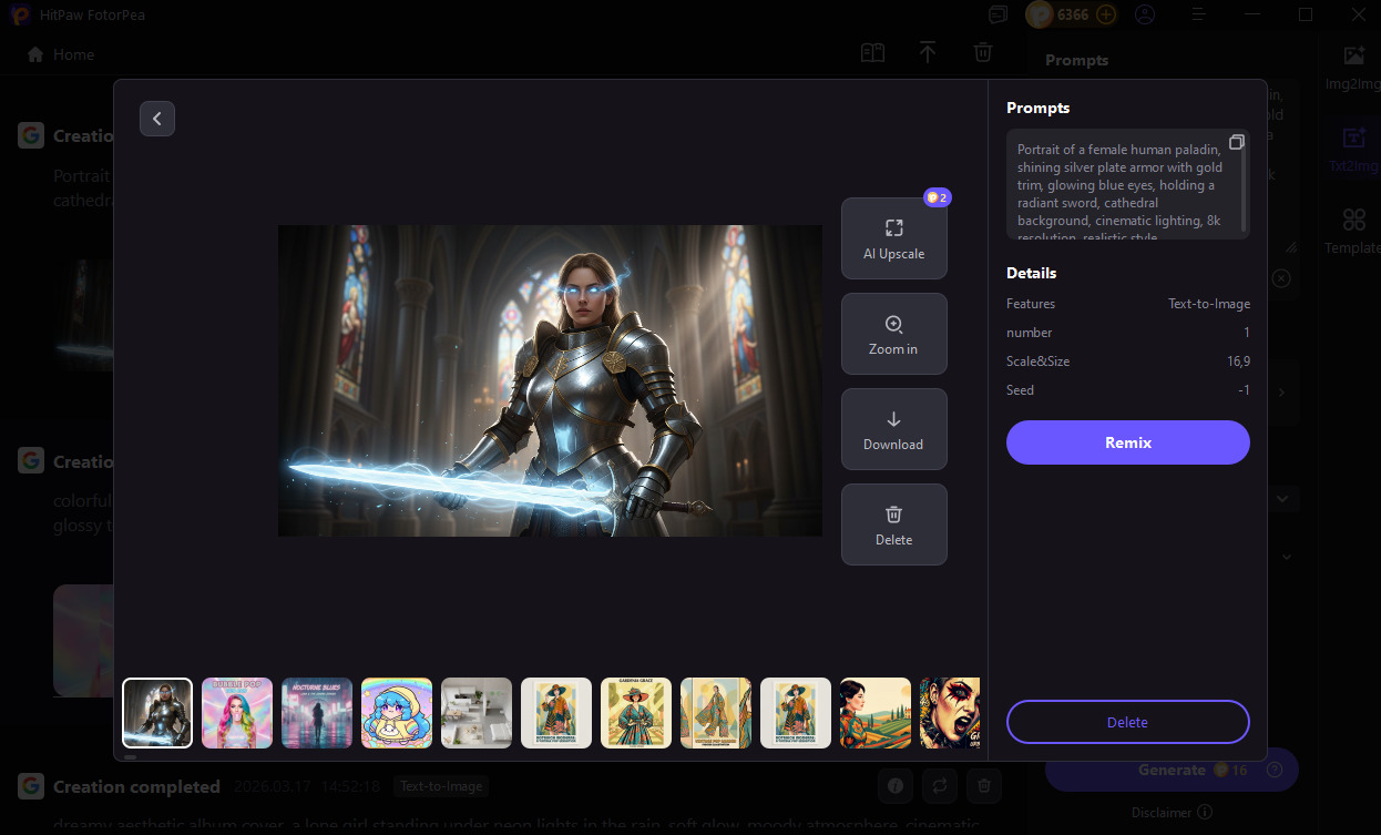 generate fantasy character with fotorpea