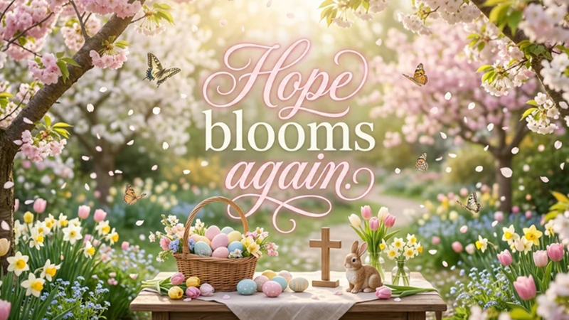 easter quote image hope blooms again