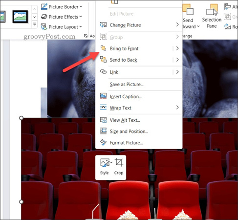 How to overlay Pictures in Word