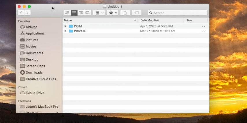 카메라로 맥에서 SD 카드로 사진을 보는 방법