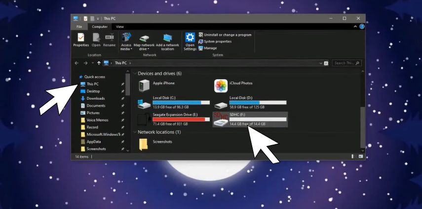 윈도우에서 SD 카드로 사진을 보는 방법
