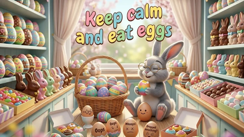 funny easter quote keep calm and eat eggs