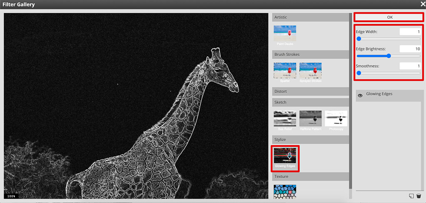 négatif de la photo originale