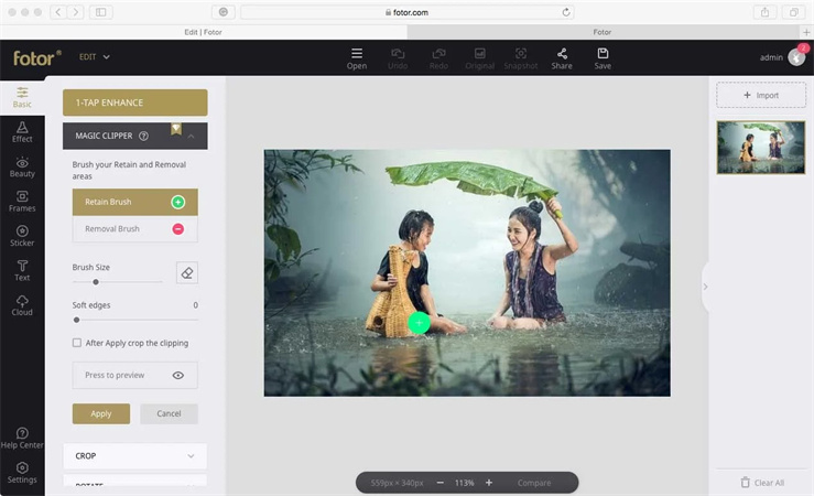 transformer votre photo en peinture à l'huile avec Fotor