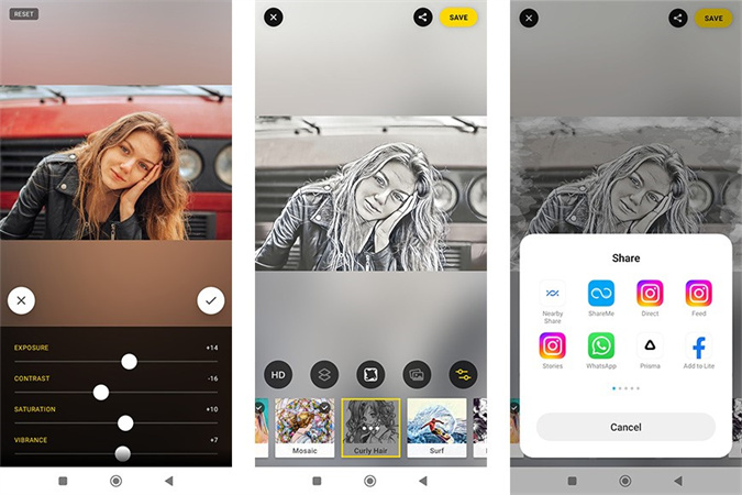 transformer une photo en peinture à l'huile avec Prisma.