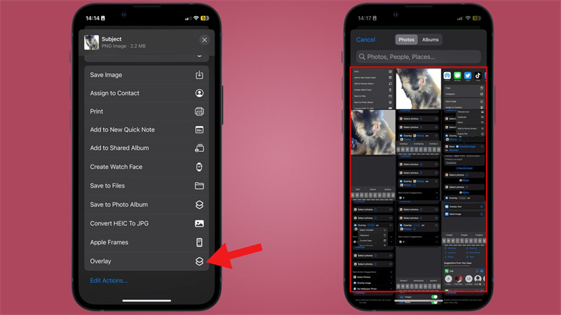 sovrapporre foto iphone