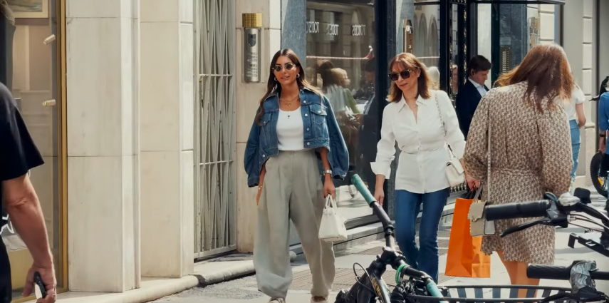 米蘭街頭風格過大西裝外套和褲子