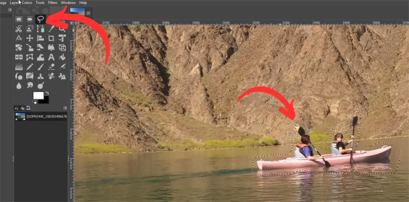 remove person from a photo with gimp