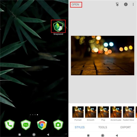 how to unblur an image in snapseed