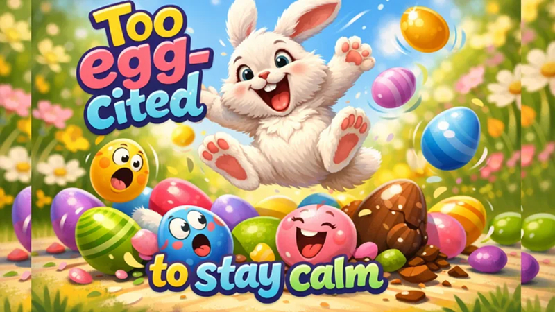 funny easter quote too egg cited to stay calm