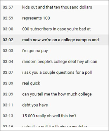 générateur de transcription youtube