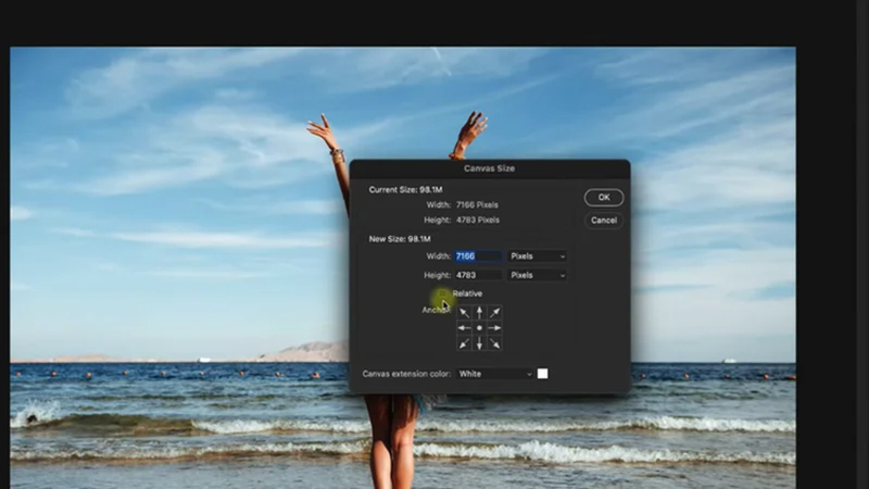 expanding canvas size in photoshop