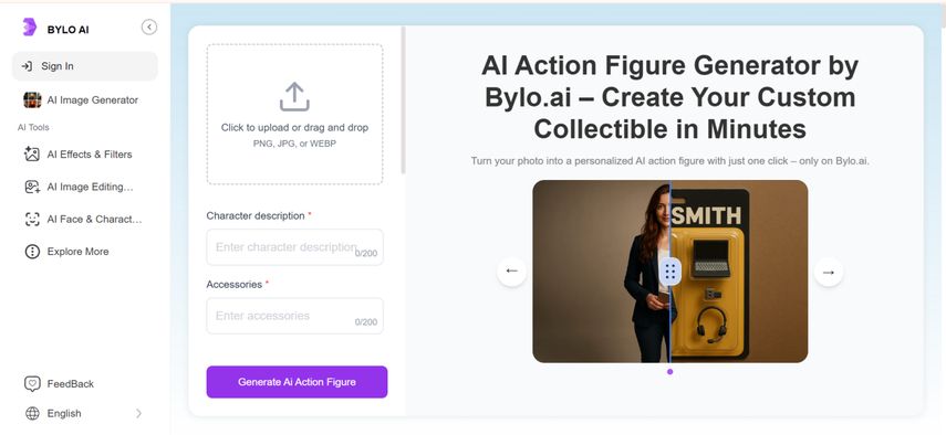 ai generate action figure