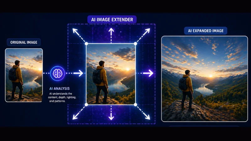 مثال على توسيع الصورة بالذكاء الاصطناعي