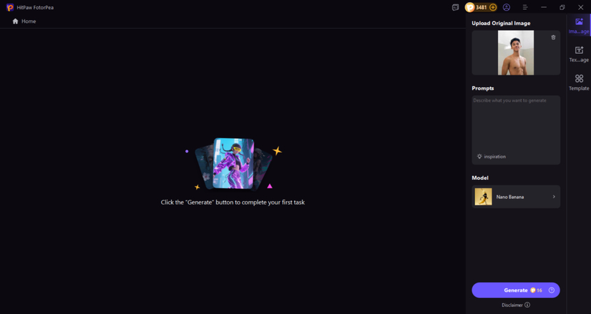 upload an image and edit your body