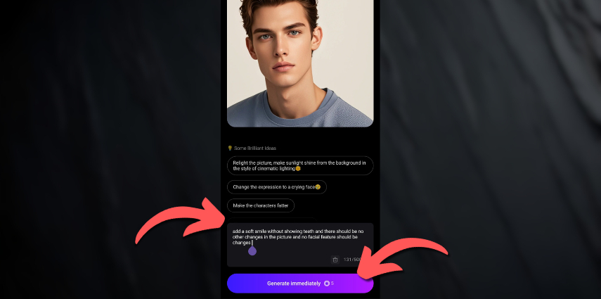 ai marvels como sorrir em fotos magic text