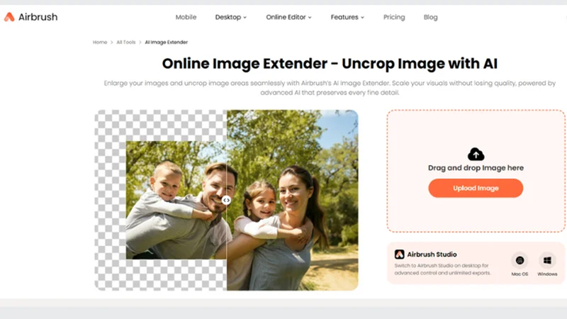 أداة Airbrush لتوسيع الصور بالذكاء الاصطناعي