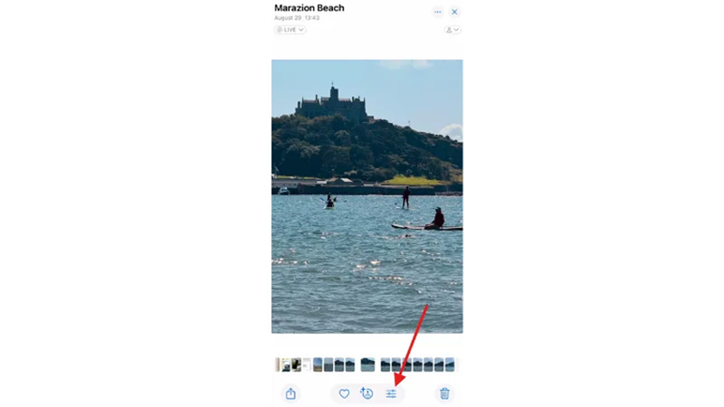 opening a photo and tapping the edit button in apple photos
