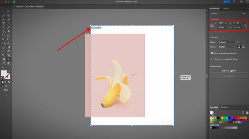 crop objects in illustrator with artboard cropping