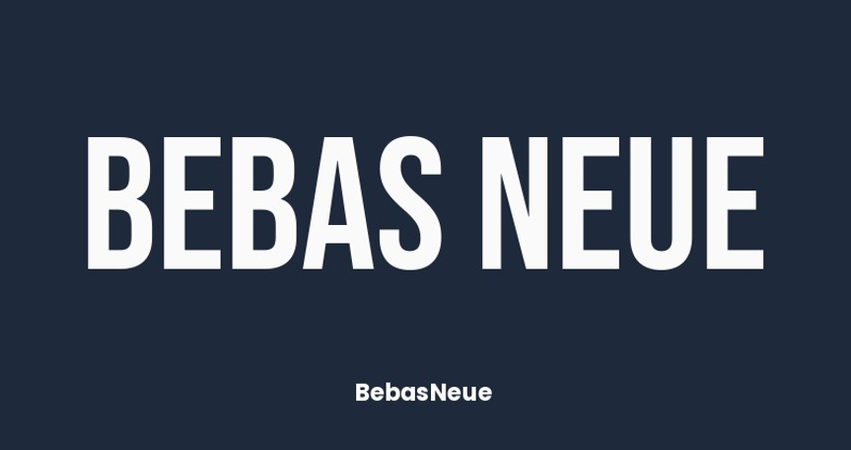 Bebas Neue bold condensed font preview.