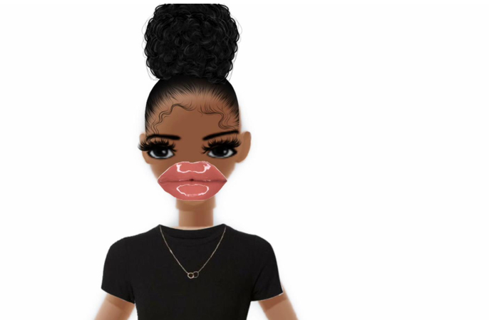 desenho de avatar feminino vazio no Roblox