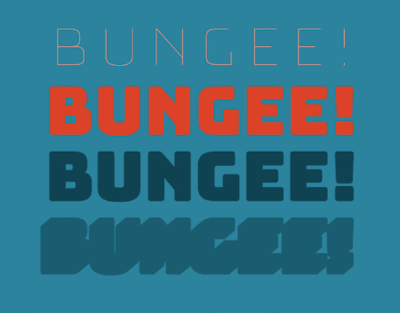 Bungee urban poster font rendering.