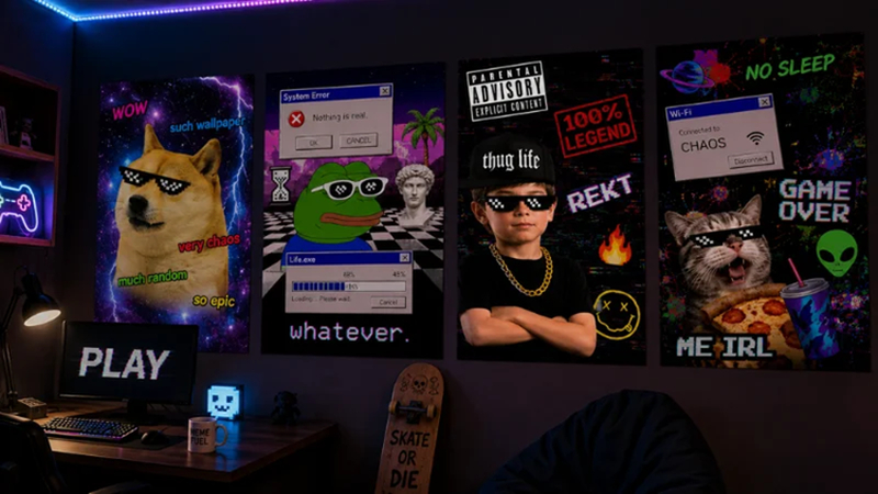 chaotic meme kid wallpaper posters