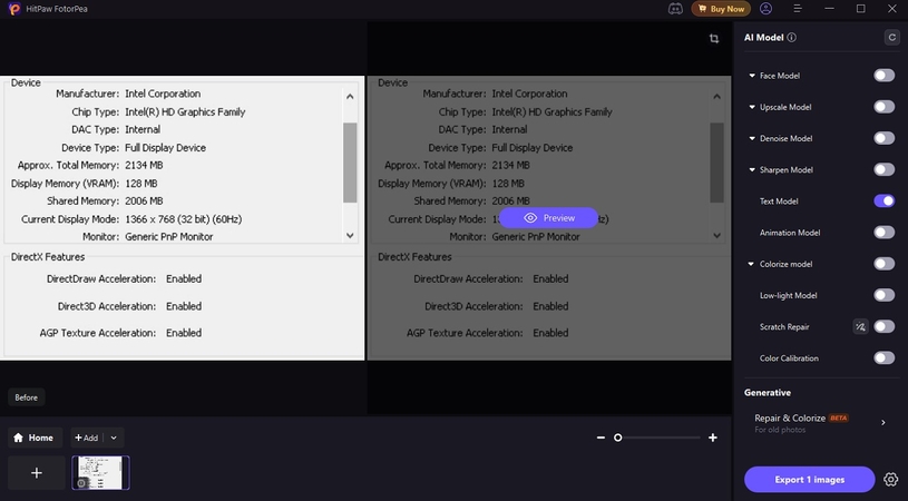 Activez le modèle de texte