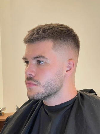neat and balanced classic crew cut for men