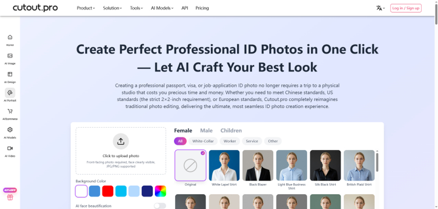 cutout pro ai suit outfit change photo editor