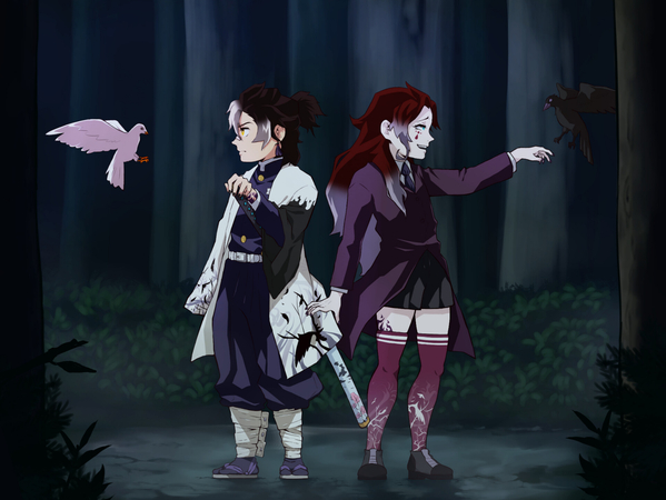 two characters of demon slayer oc