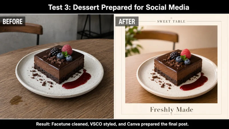 clean dessert photo inside branded template