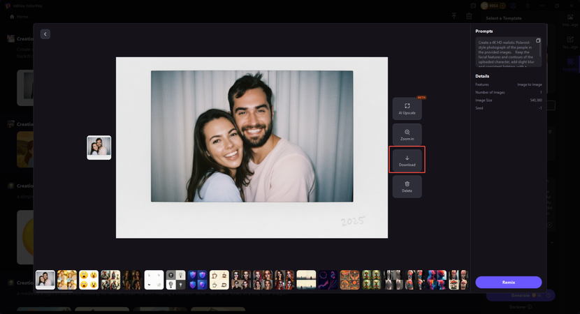 baixar foto polaroid gemini ai