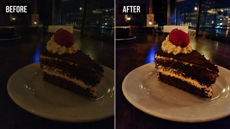 live filters previewed meal capture