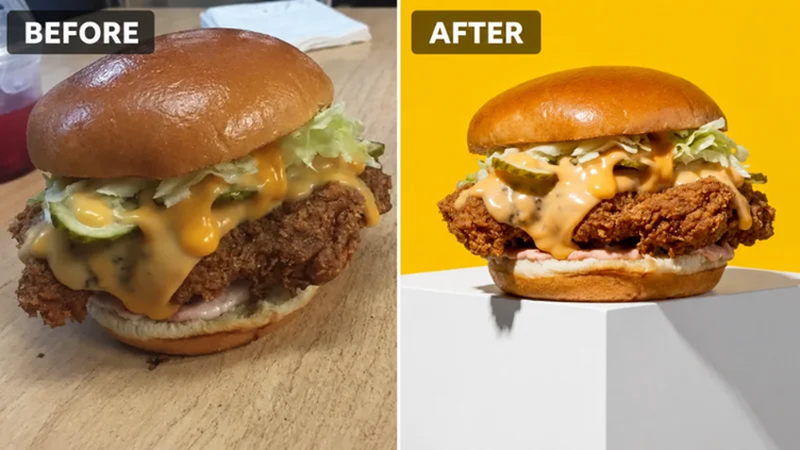 ai creates polished restaurant menu image
