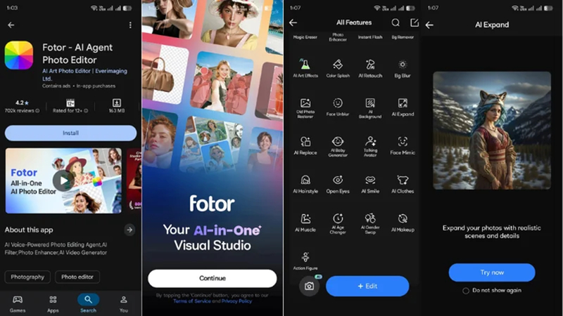 تطبيق توسيع الصور بالذكاء الاصطناعي
