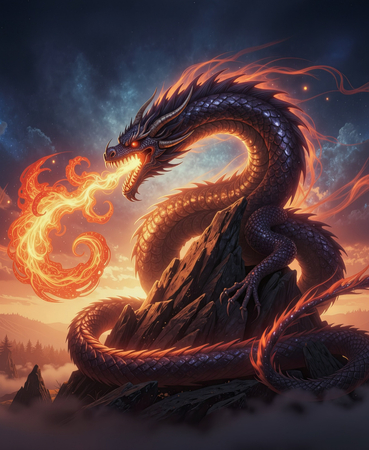 HitPaw FotorPea final 4K dragon wallpaper output