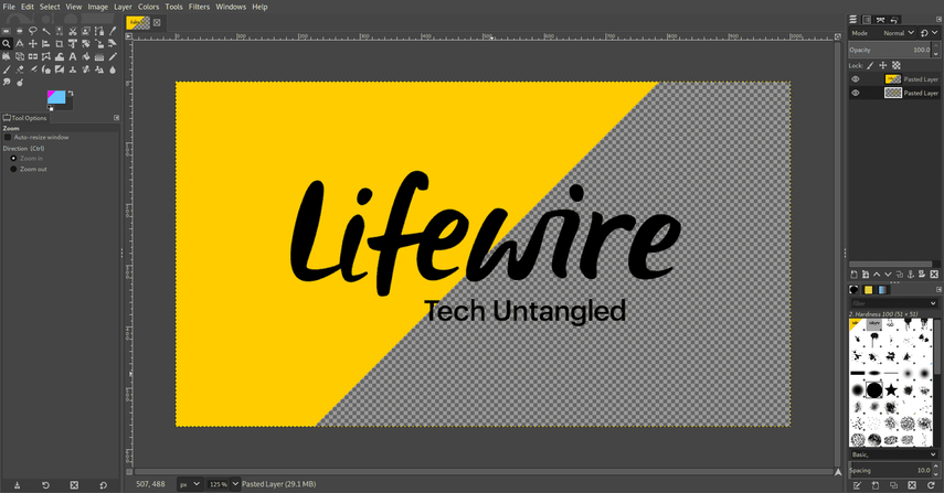use o gimp para remover o fundo do texto