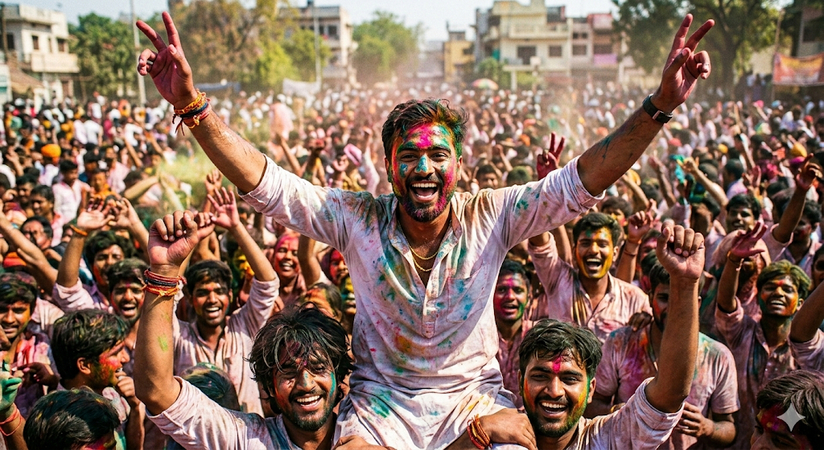 carried on Shoulders at holi